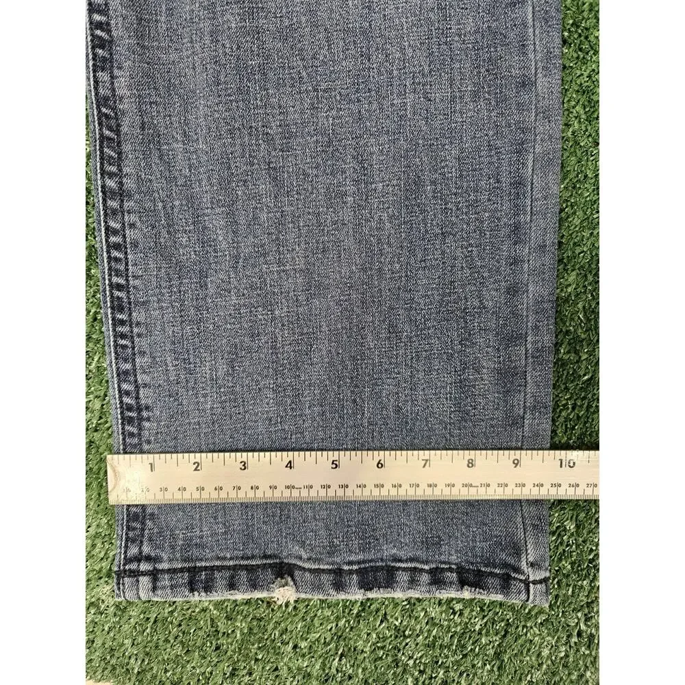 TK Axel Jeans Mens 36x30 Slim Boot Cut Denim Blue Med Wash Flap Pockets Cowboy